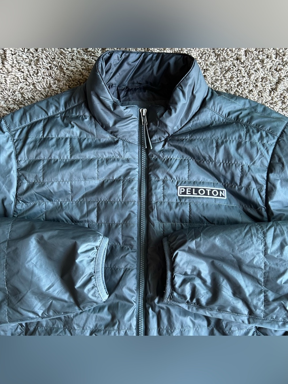 Rhone X Peloton Puffer Jacket Mens XL Dark Teal Full Zip Quilted Performance
